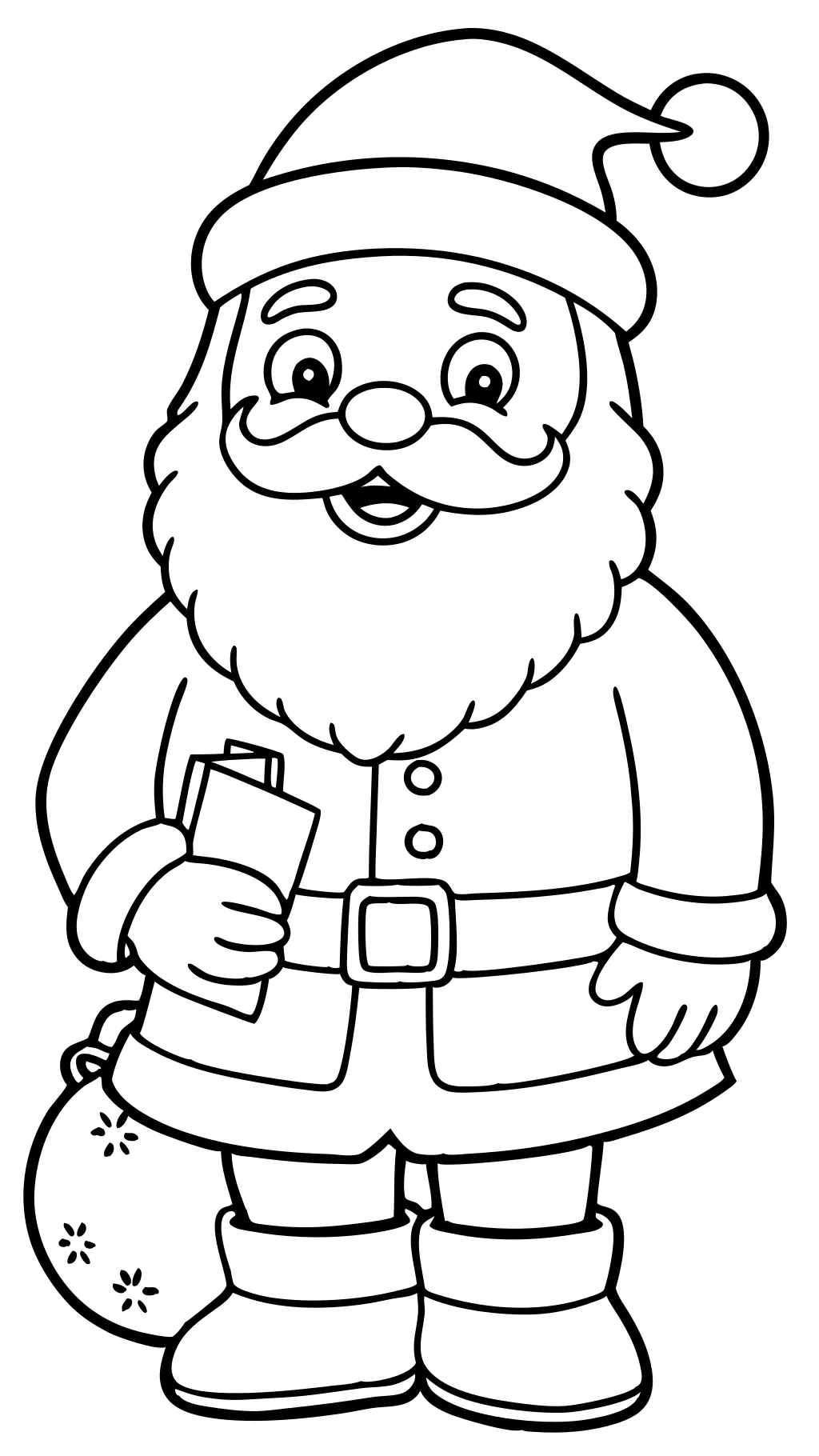 santa color pages printable